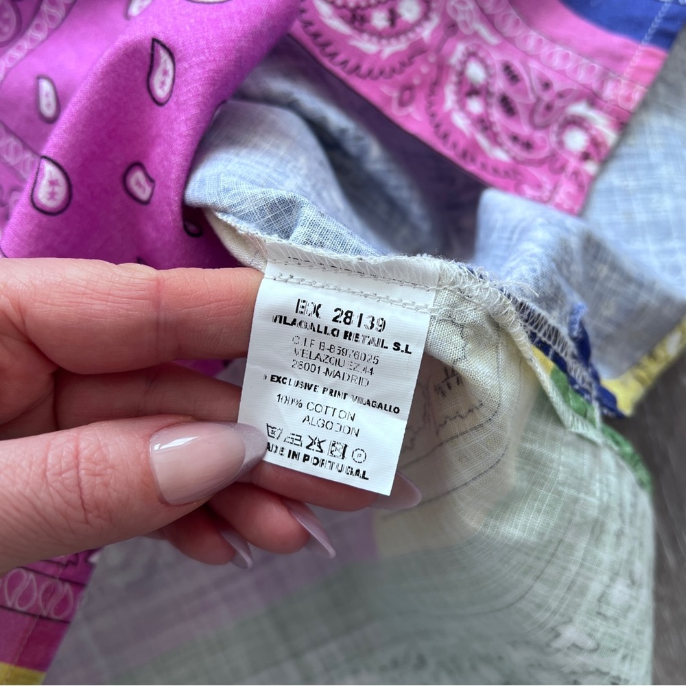 Vilagallo bandana patchwork printed button down s… - image 5